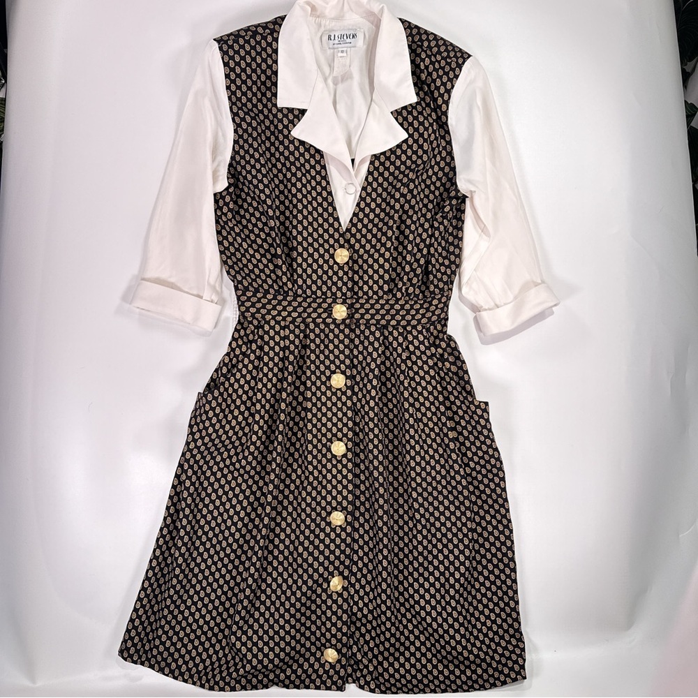 R J Stevens Women’s Shirtwaist Dress Made In USA Button Front 10P - Picture 2 of 13